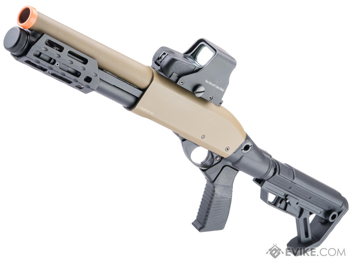 Golden Eagle M870 Gas Powered 3/6 Shot Pump Action Shotgun w/ M-LOK Handguard (Color: Tan / CQB)